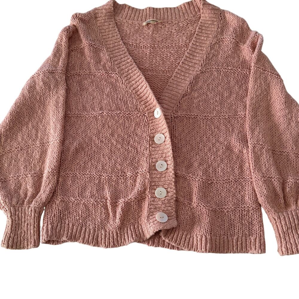 Spell & The Gypsy Collective Pearl on Pearl Knit Cotton Cardigan pink XS